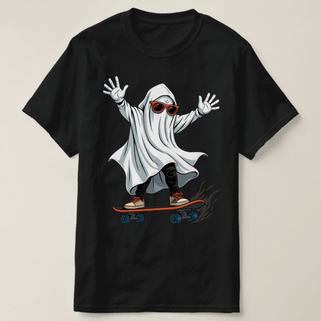 Funny Skateboarding Ghost Men's Value T - Shirt (Design vorne)