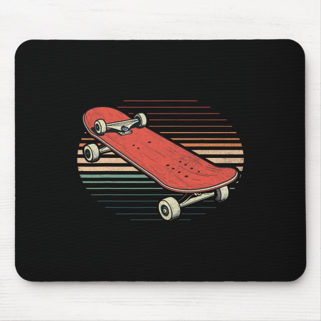 Funny Skateboarding Longboard Performing Tricks Sk Mousepad (Vorne)