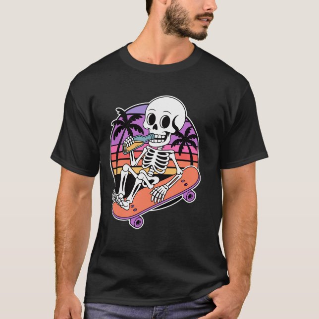 Funny Skateboarding Skeleton Skateboard humor T-Shirt (Vorderseite)