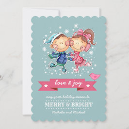 Funny Skaten Kids Custom Flat Christmas Card Feiertagskarte