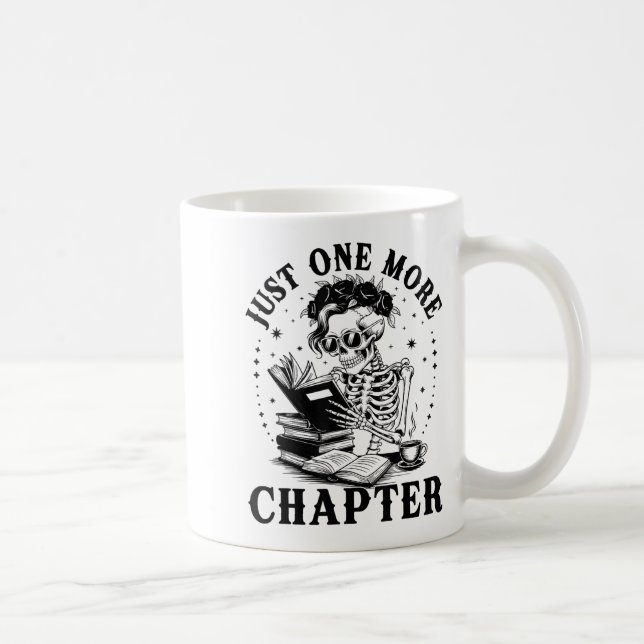 Funny Skeletading Buch nur noch ein Kapitel Kaffeetasse (Rechts)