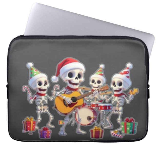 Funny Skeleton Band Christmas & New Year – 3D Cart Laptopschutzhülle (Vorderseite)