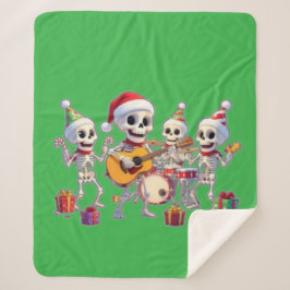 Funny Skeleton Band Christmas & New Year – 3D Cart Sherpadecke