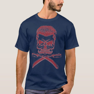 Funny Skeleton Barber Head Design ZitatBarbershopb T-Shirt