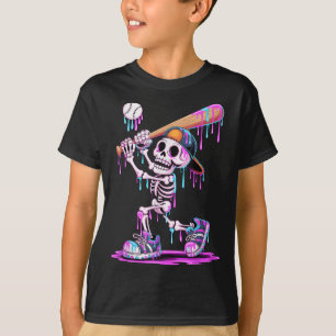 Funny Skeleton Baseball Halloween-Kostüm für Junge T-Shirt