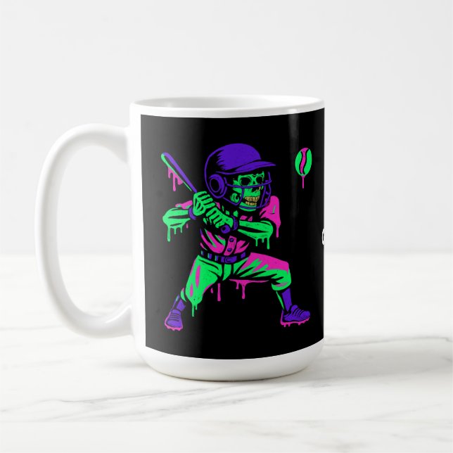 Funny Skeleton Batting Ice Cream Tropfen Baseball Kaffeetasse (Links)