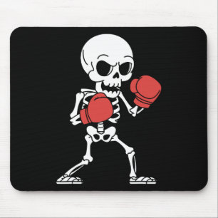 Funny Skeleton Boxing Liebhaber Spooky Halloween B Mousepad