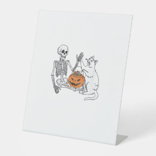 Funny Skeleton Cat Lover Halloween Kostüm für Katz Sockelschild