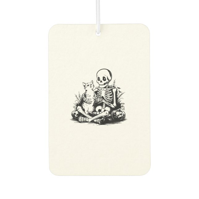 Funny Skeleton Cat Skull Kitty Cute Cat Goth Hallo Autolufterfrischer (Vorderseite)