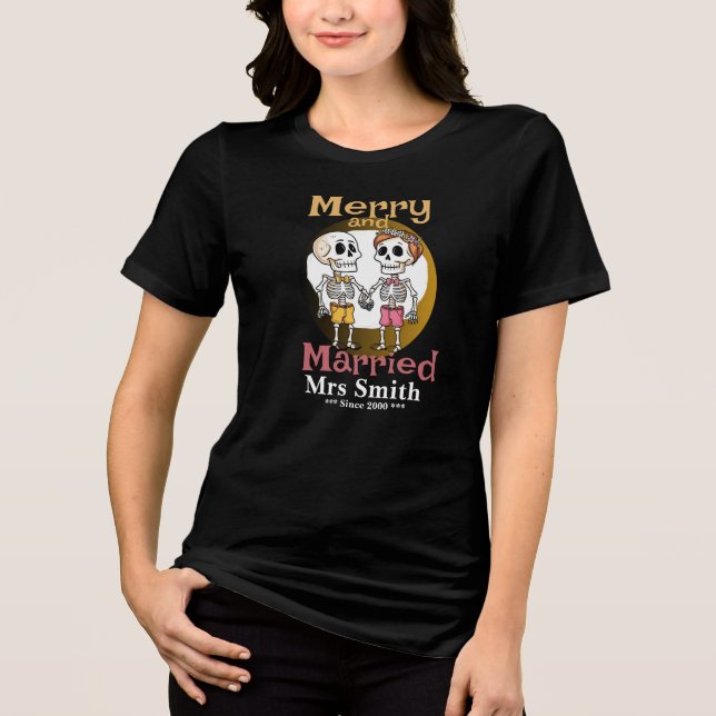 Funny Skeleton Couple T - Shirt (Vorderseite)