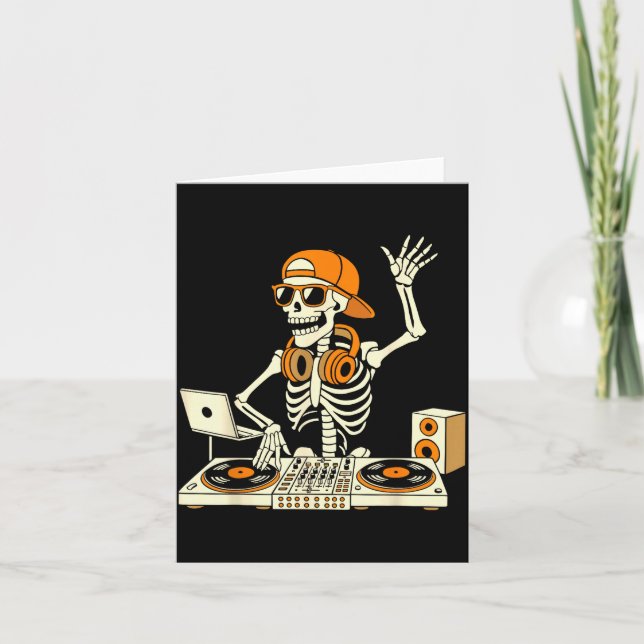 Funny Skeleton Dj Halloween Costume Music Lovers M Karte (Vorderseite)