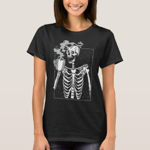 Funny Skeleton Drink Kaffee Coffeine Lover Coff T-Shirt