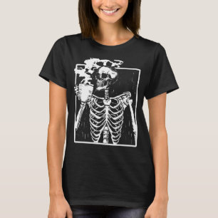 Funny Skeleton Drink Kaffee Coffeine Lover Coff T-Shirt