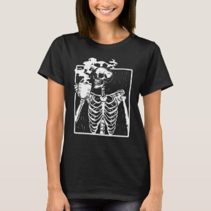 Funny Skeleton Drink Kaffee Coffeine Lover Coff T-Shirt