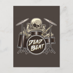 Funny Skeleton Drummer Postkarte