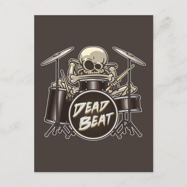 Funny Skeleton Drummer Postkarte (Vorderseite)