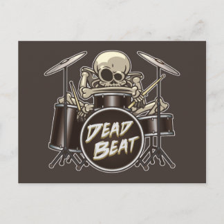 Funny Skeleton Drummer Postkarte