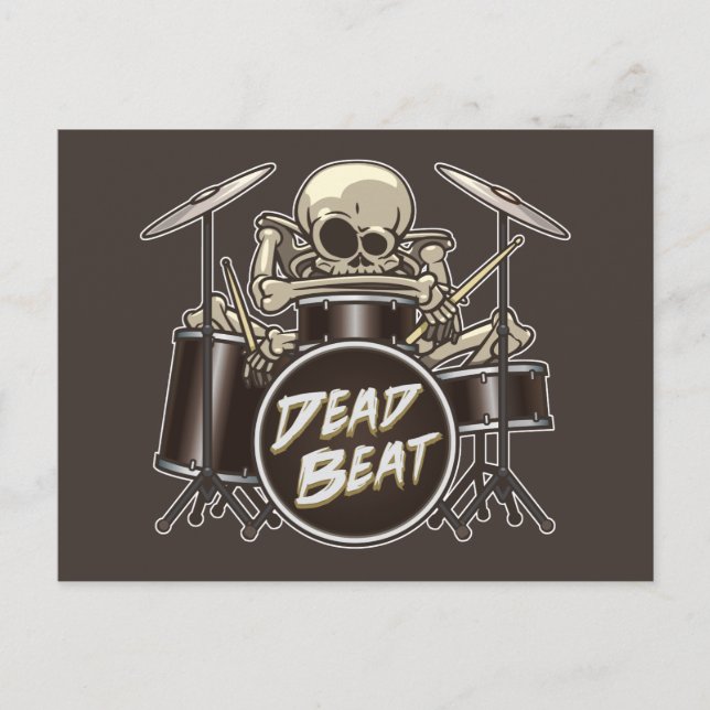Funny Skeleton Drummer Postkarte (Vorderseite)