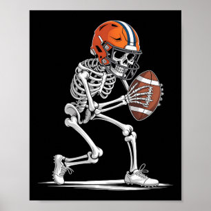 Funny Skeleton Football Halloween Kostümkasten Jun Poster