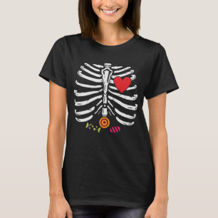 Funny Skeleton Halloween Herzkandies T-Shirt
