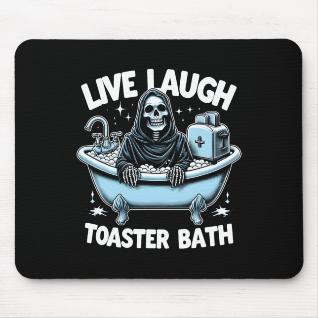 Funny Skeleton Halloween Live Laugh Toaster Th Des Mousepad (Vorne)