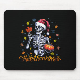 Funny Skeleton Halloween Mery Christmas Happy Hall Mousepad