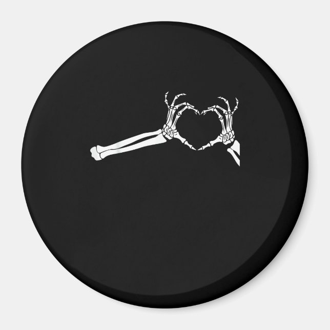 Funny Skeleton Herz Hände. Halloween Costume Skel Magnet (Vorne)