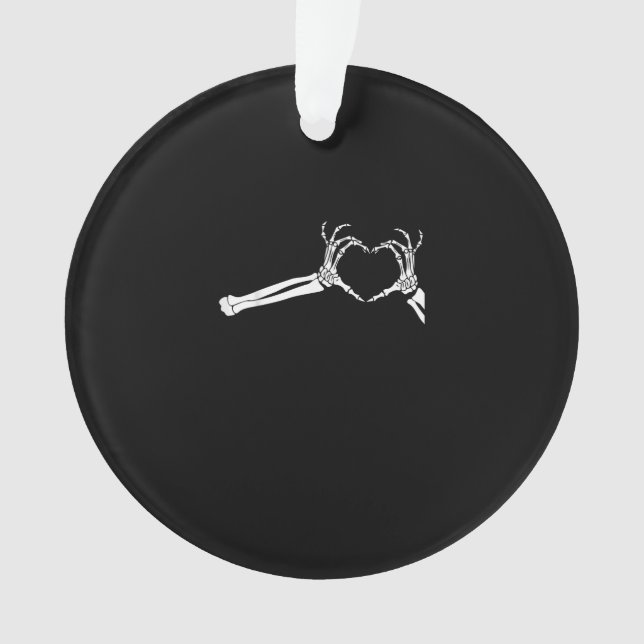 Funny Skeleton Herz Hände. Halloween Costume Skel Ornament (Vorderseite)