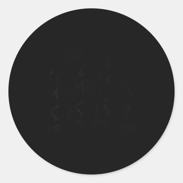 Funny Skeleton Horse Dancing Halloween Horse Lover Runder Aufkleber (Vorderseite)