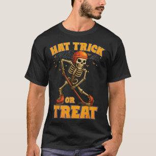Funny Skeleton Ice Hockey Player Halloween Kostüm T-Shirt