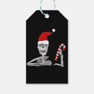 Funny Skeleton in der Weihnachtsmannmütze Weihnac Geschenkanhänger