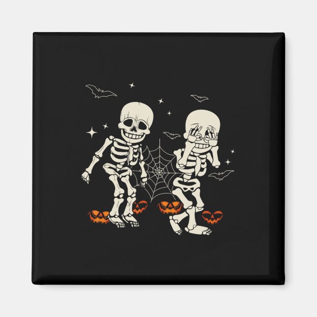 Funny Skeleton Kids Griddy dance Halloween Trick O Magnet (Vorne)