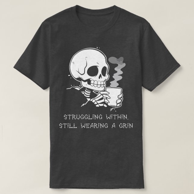Funny Skeleton Lazy Kostüm Goth Men Funny H T-Shirt (Design vorne)