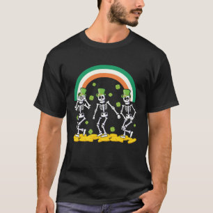 Funny Skeleton Leprechaun Griddy Dance St Patricks T-Shirt