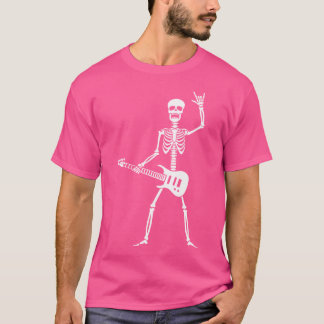 Funny Skeleton Playing Gitarre Electric Acoustic C T-Shirt