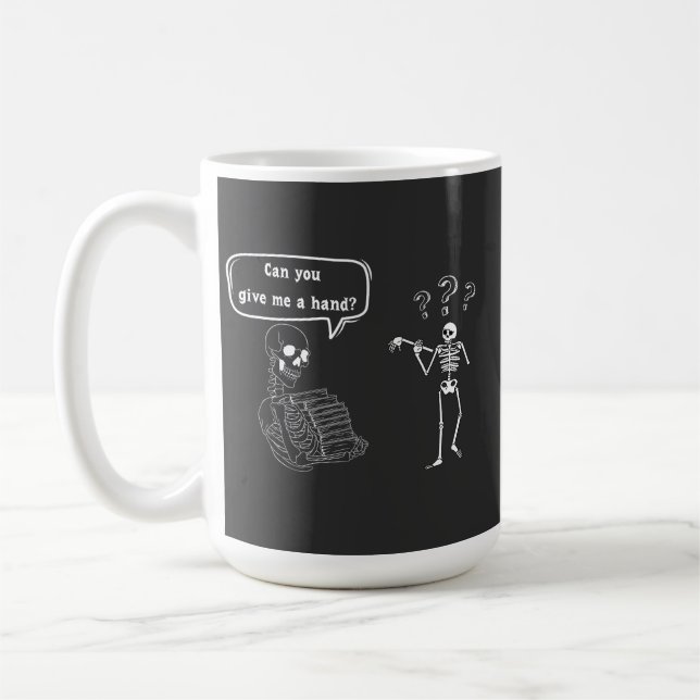 Funny Skeleton Puff kannst du mir helfen Kaffeetasse (Links)