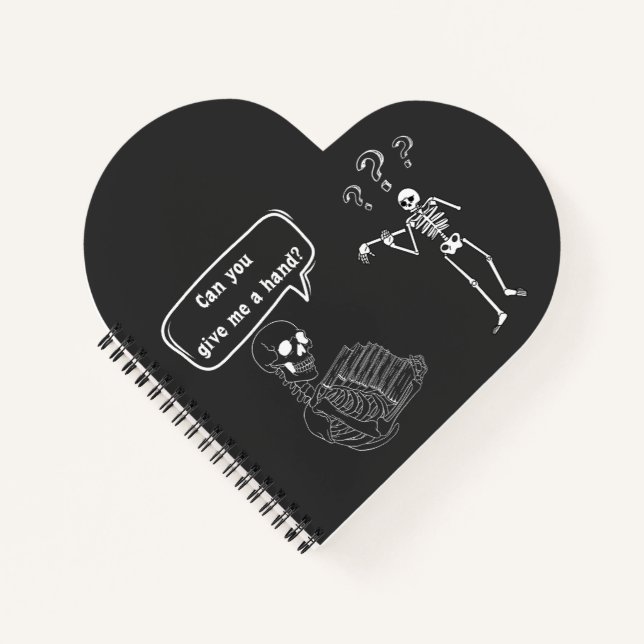 Funny Skeleton Puff kannst du mir helfen Notizbuch (Vorderseite)