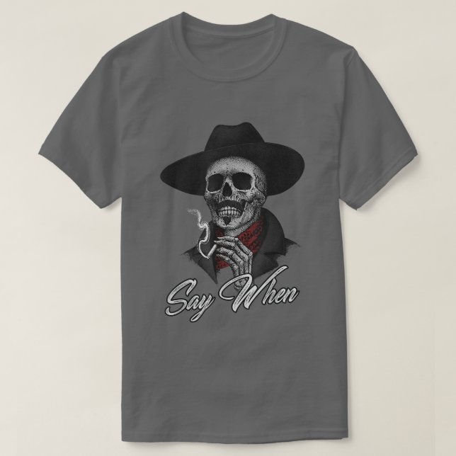 Funny Skeleton Rauchen  T-Shirt (Design vorne)