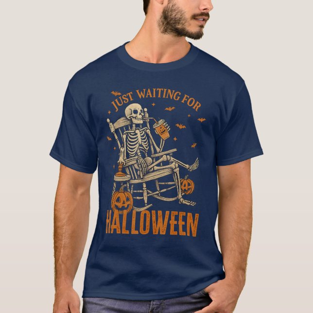 Funny Skeleton Rocking Chair gerade Gewartet für H T-Shirt (Vorderseite)
