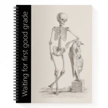 Funny Skeleton School, University Spiral Notebook