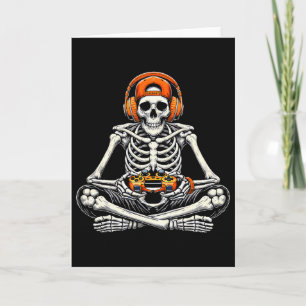 Funny Skeleton Skull Video Game Gamer Men Boys Hal Karte