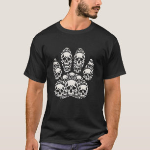 Funny Skeleton Skulls Dog Paw glückliche Halloween T-Shirt