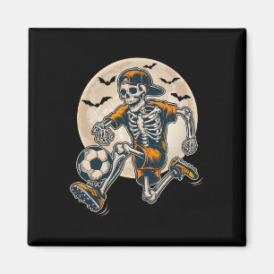 Funny Skeleton Soccer Men Boys Kinder Halloween Magnet