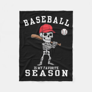 Funny Skeleton Sports Player Baseball ist mein Fav Fleecedecke