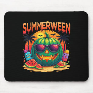 Funny Skeleton Summer Summerween Watermelon Jack-o Mousepad