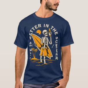 Funny Skeleton Surfer Funny Wave Surfkosten T-Shirt
