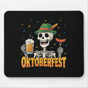 Funny Skeleton trinkt deutsche Bierfrauen Frauen Mousepad