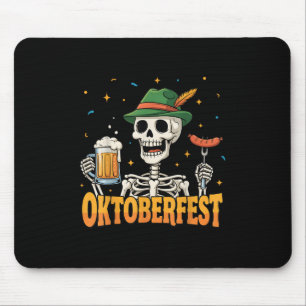 Funny Skeleton trinkt deutsche Bierfrauen Frauen Mousepad