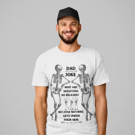 Funny Skeleton "Vater Joke" T - Shirt (Weiße Optio