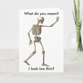 Funny Skeleton Waving Hand Happy Halloween Karte